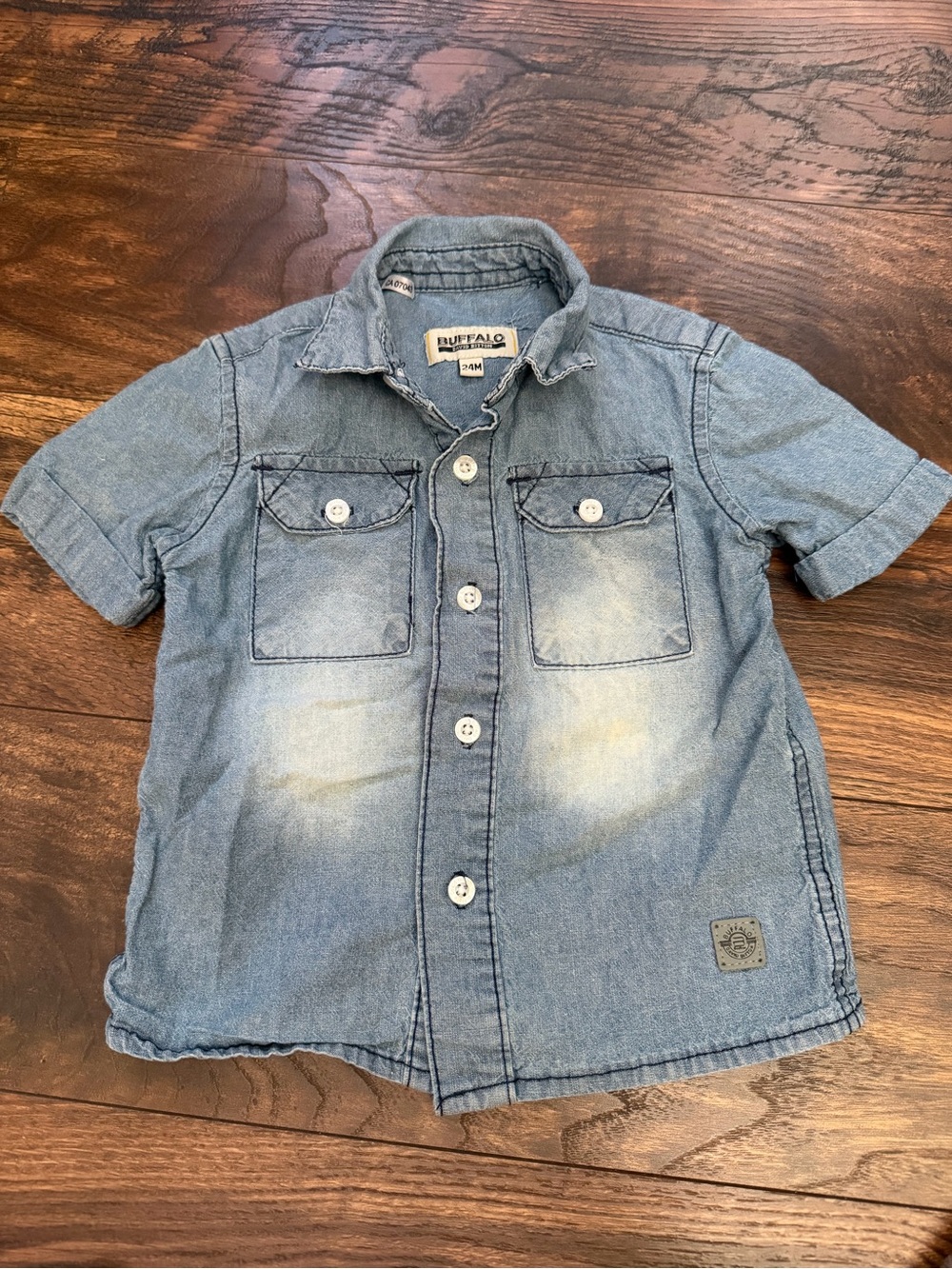 Buffalo David Bitton Kids Short-Sleeve Denim Shirt - Light Blue